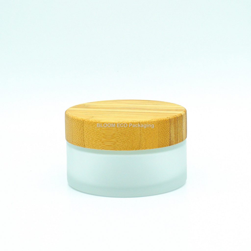 Glass Bamboo Cosmetic Containers Cream Jar